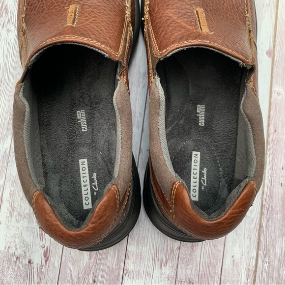 Clarks Men's Cotrell Free Leather Slip On Casual Loafer NWT Tobacco 10.5 - Picture 4 of 10